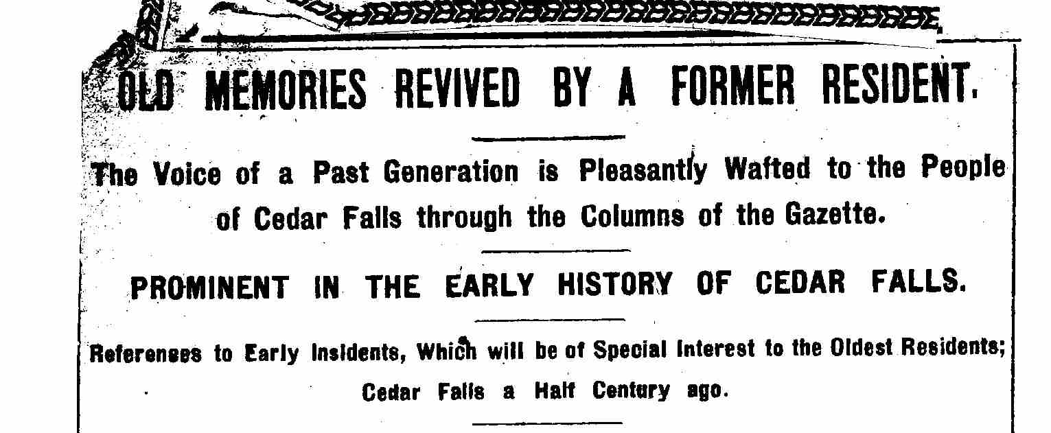 HammondAshley Genealogy, Cedar Falls History